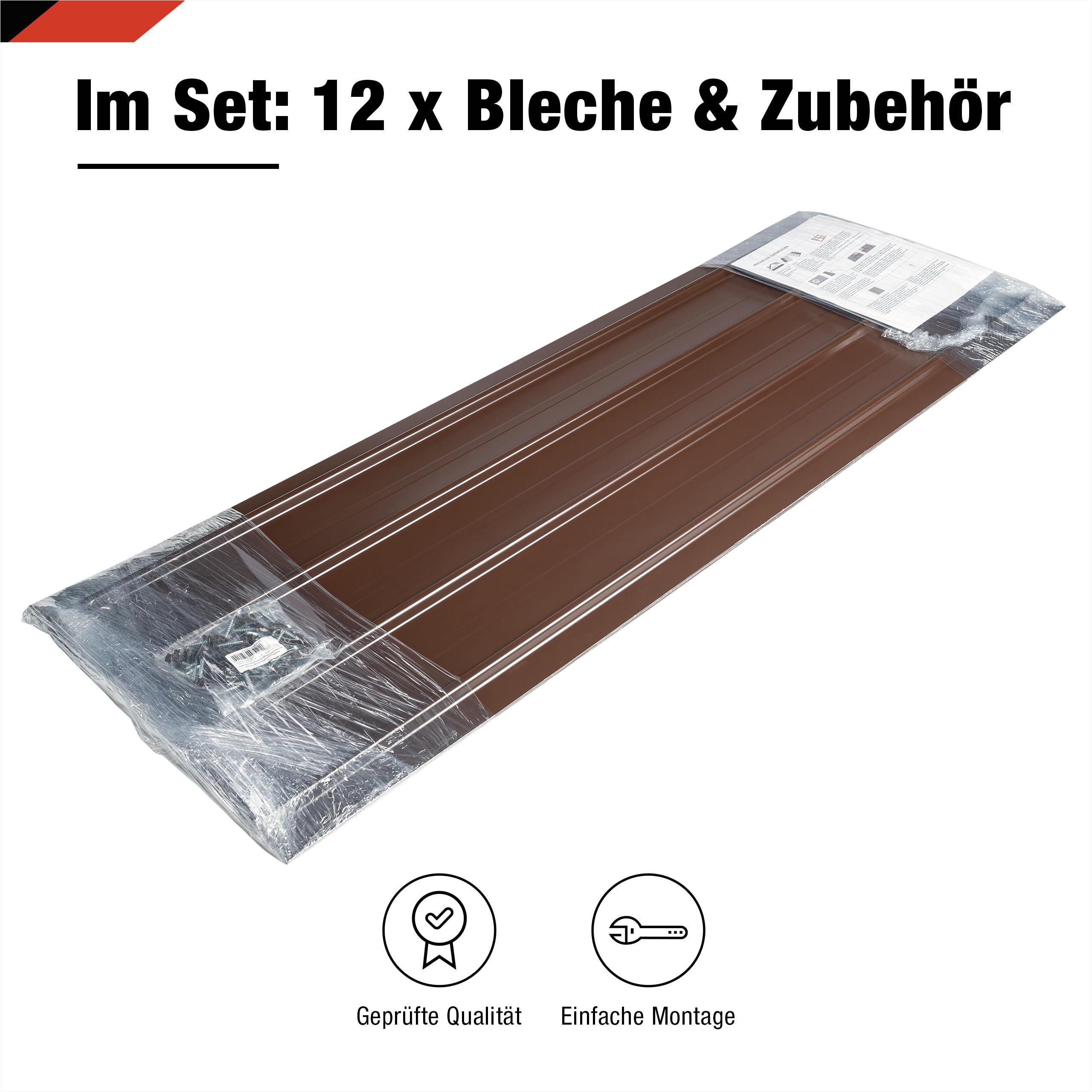 SMART Trapez-Abdeckblech Profilblech 0,3 mm 125 x 45 cm 6,75 m² Braun