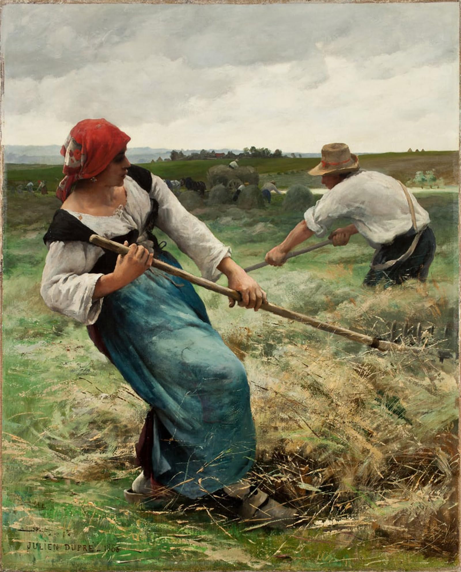 ARTXLXXBN Famous Art Print Poster Vintage Wall Art the Haymakers by Julien Dupre Canvas Art Poster for Home Decor 60x90cm