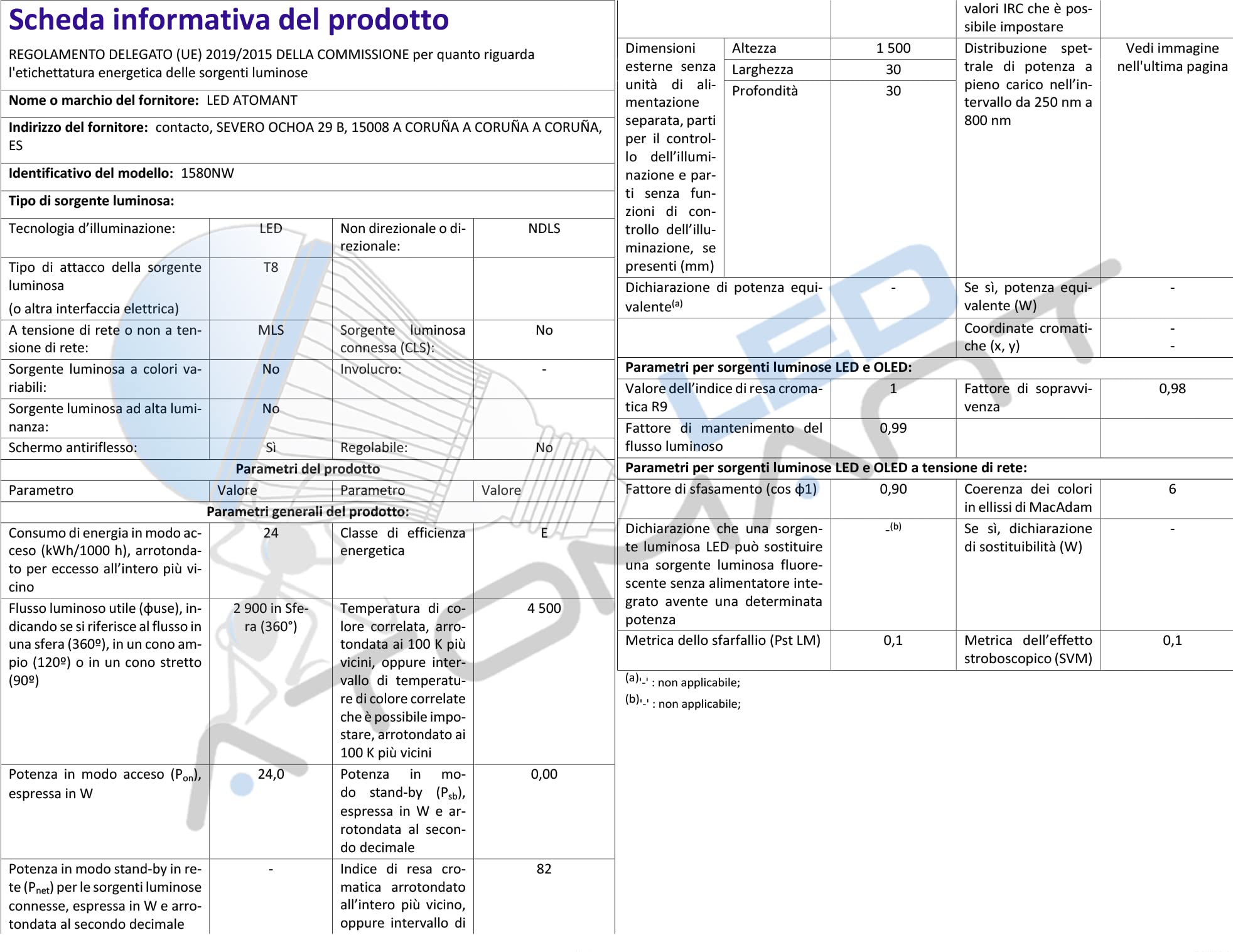 LED ATOMANT Pack 4x Tubo LED 150cm 24W, Color Blanco Neutro (4500K), Standard T8 G13, 2400 lumenes, Cebador LED incluido