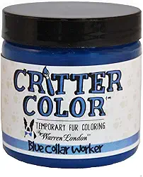 Tinta de pele temporária para cães Critter Color – Trabalhador de coleira azul da Warren London | Cor vívida lavável e não tóxica para pêlos de animais de estimação | Fácil de aplicar e secar | Não