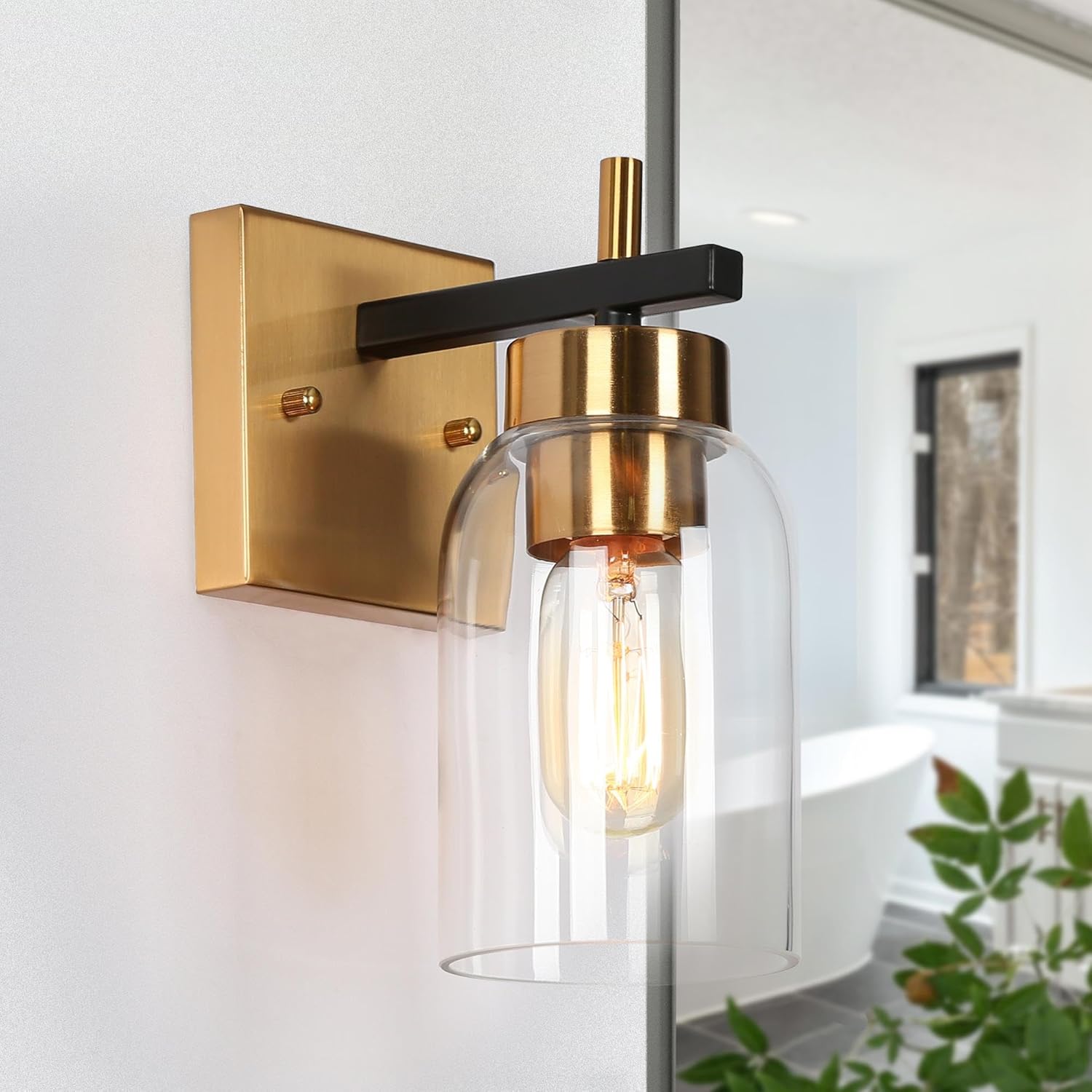 KSANA 1-Light Wall Sconce Light, Single Bathroom Vanity Light, Modern ...