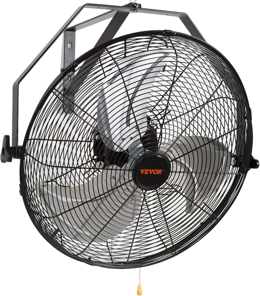 18 Inch Wall Mount Fan, 3-speed IP44 Waterproof Fan, Max. 4150 CFM Wall Mounted for Outdoor, Commercial, Residential, Greenhouse, 