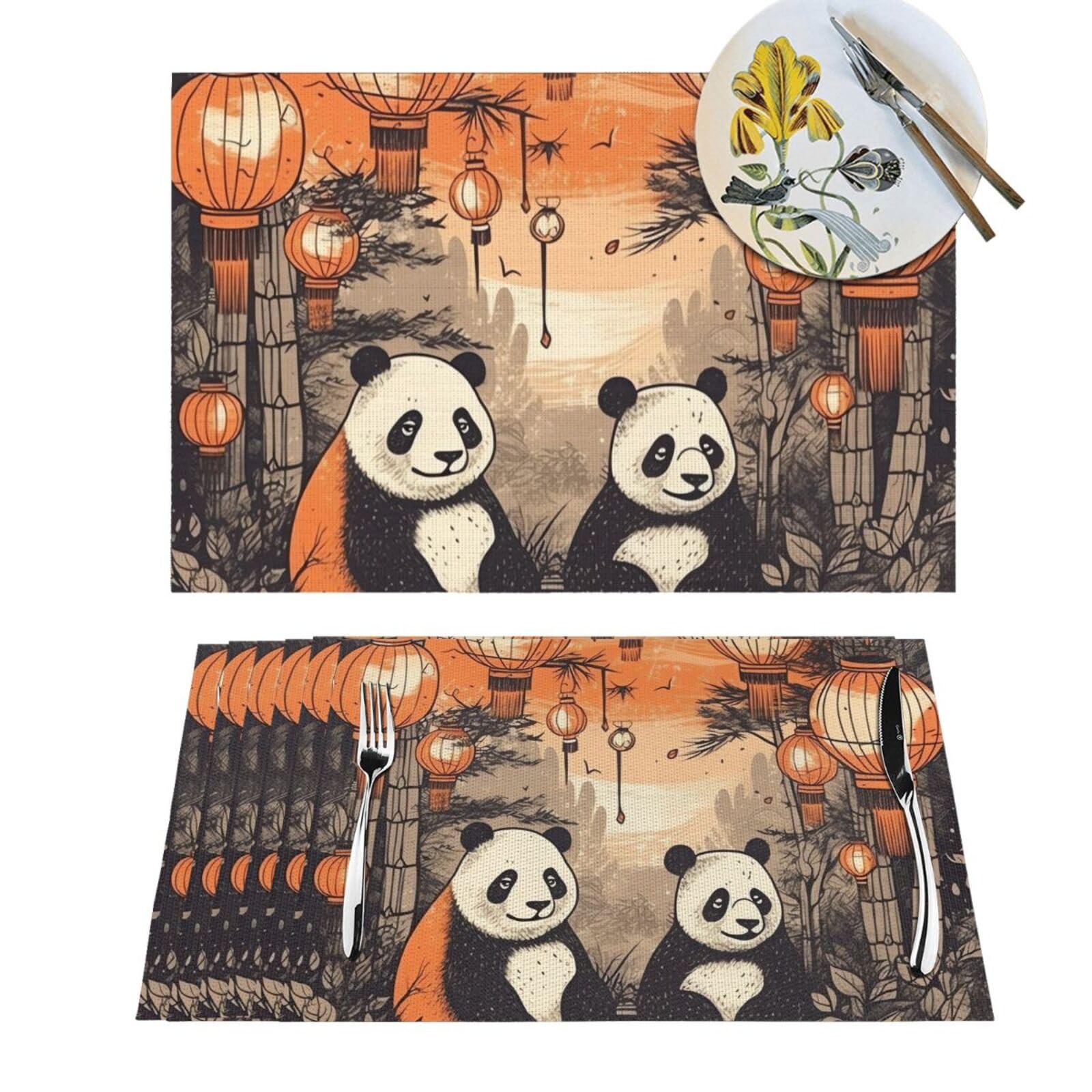 Sets de table tissés lavables pour pique-nique et repas de fête entre amis