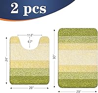 Vista 184 de OLANLY Juego de 2 alfombras de baño de 2 piezas, alfombras de baño de microfibra suave y absorbente y alfombra de inodoro con contorno