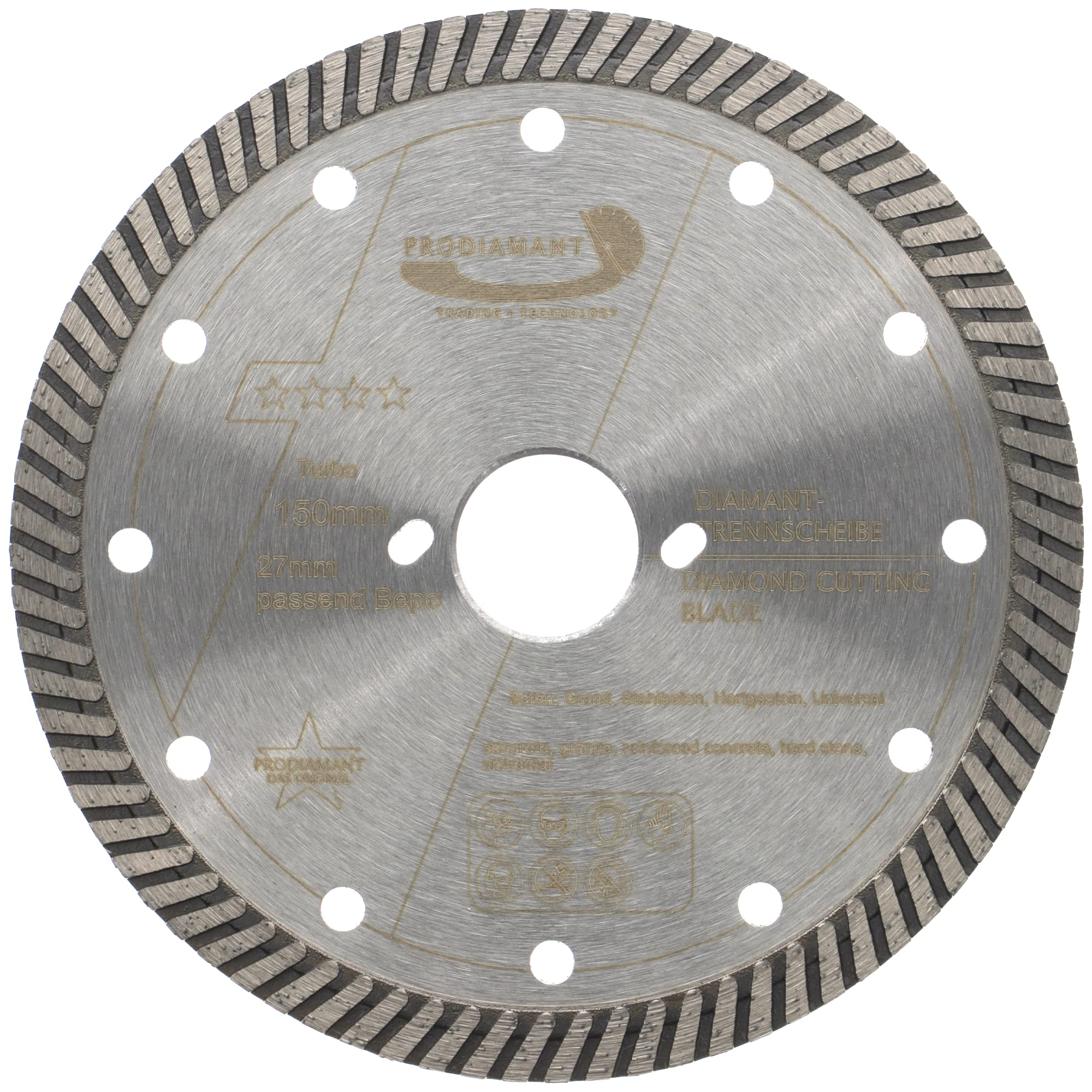 PRODIAMANT Diamentowa tarcza do cięcia 150mm 27mm Turbo Premium do betonu muru zbrojonego