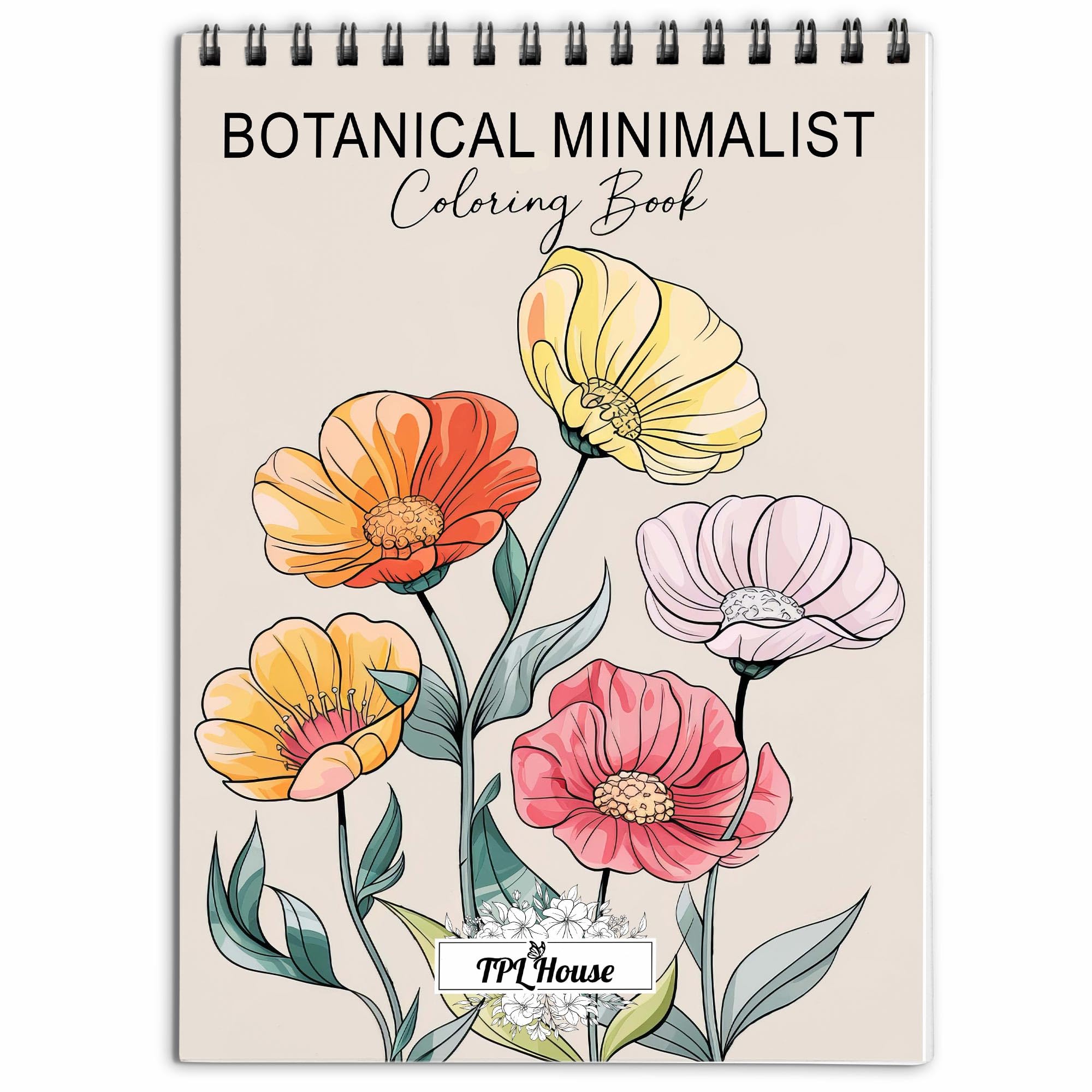 Amazon.com: TPLHOUSE Botanical Minimalist Coloring Book Spiral