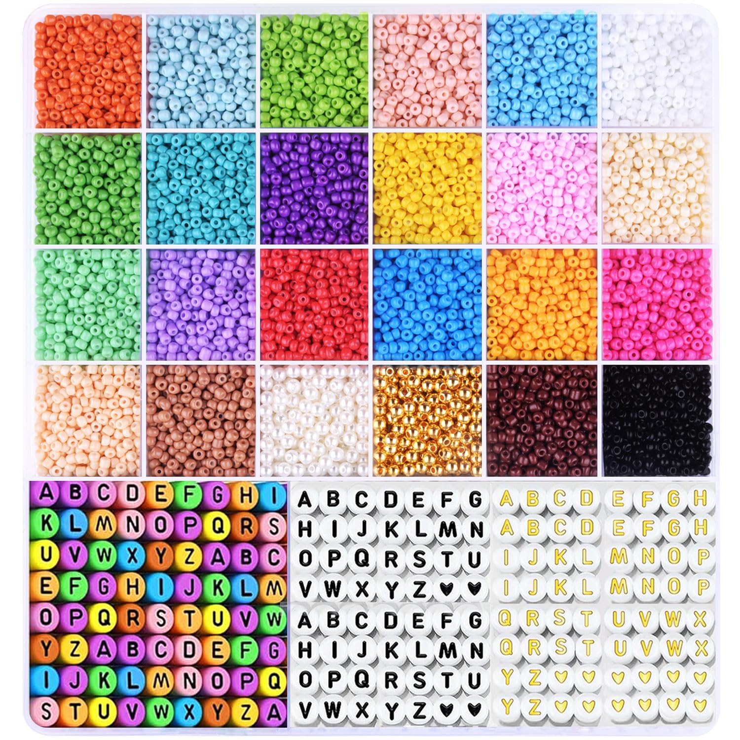 3mm Glass Seed Beads for Bracelets Making, 10680pcs Friendship Bracelet Making Kit,27 Colors Bead Bracelet Kit, Beads for Jewelry Making Kit, DIY, Arts, Crafts Gifts