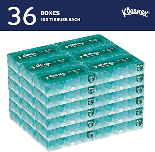 Miniatura 2 de Kleenex Cajas emergentes de tejido facial de 2 capas con certificación FSC, 8 14 "x 8 12", blancas, 100 pañuelos por caja, caja de 36 cajas