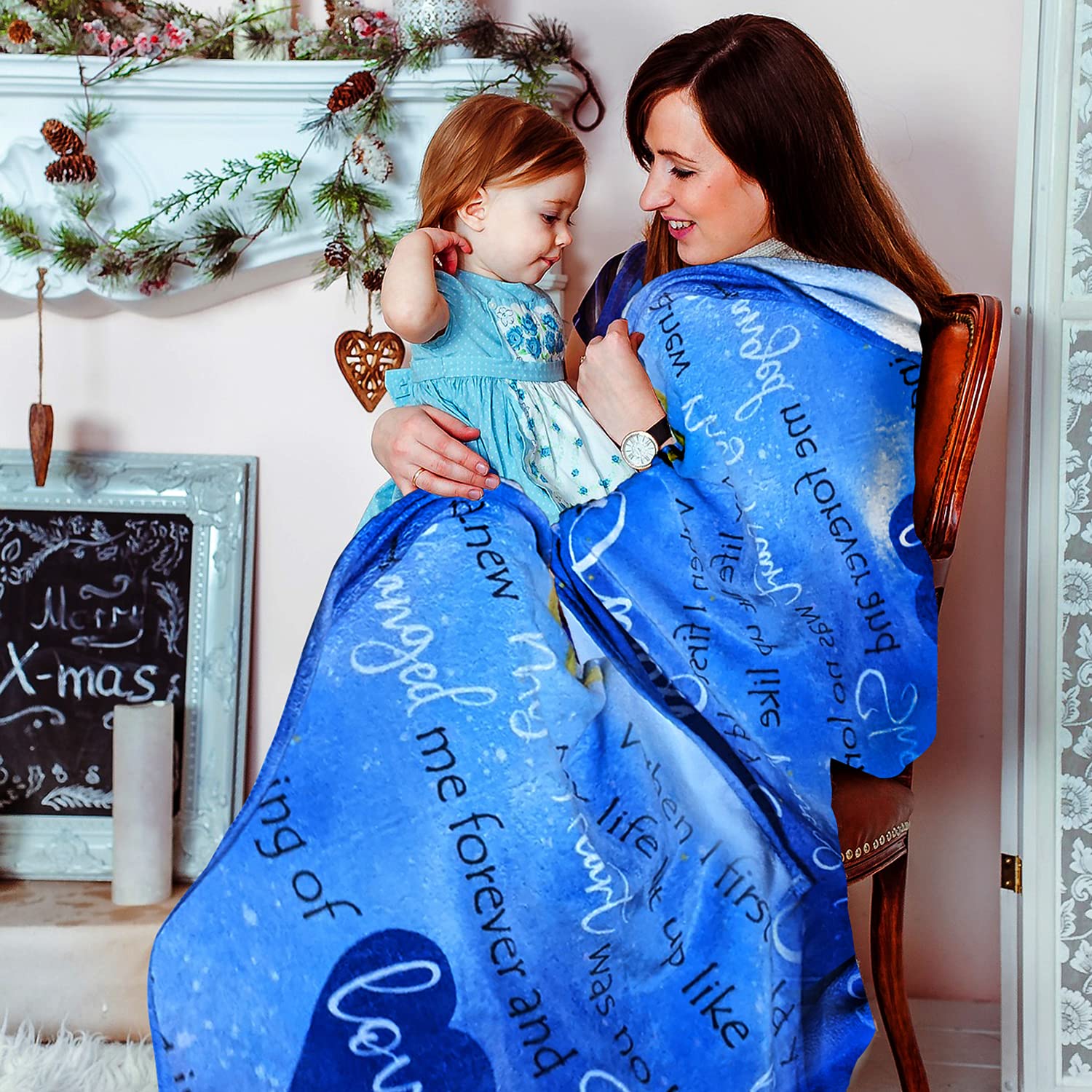 Coperta Morbida In Pile 127x152 Cm Con Messaggio "A Mia Figlia" - Regalo Dalla Mamma Per Compleanno, Laurea, Anniversario