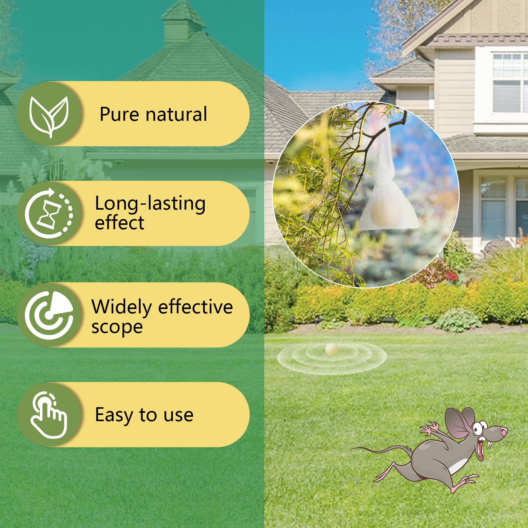 Trappola per Topi 4 Pezzi Repellente Topi All'aperto all'Interno, Dissuasori per Topi Applicare Giardino Garage Cucina