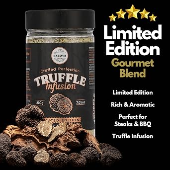 Premium Truffle Steak & BBQ Rub – Limited Edition Gourmet Seasoning – Infused with Truffles for Luxurious Flavour – Unique Blend of Spices - Large Jar (200g)