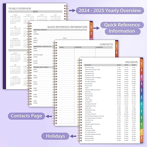 Miniatura 5 de Agenda de citas 2024, 8.2 x 10.9 pulgadas, agenda diaria 2024, enero 2024 a diciembre de 2024, agenda diaria por hora con intervalo de 30 minutos,