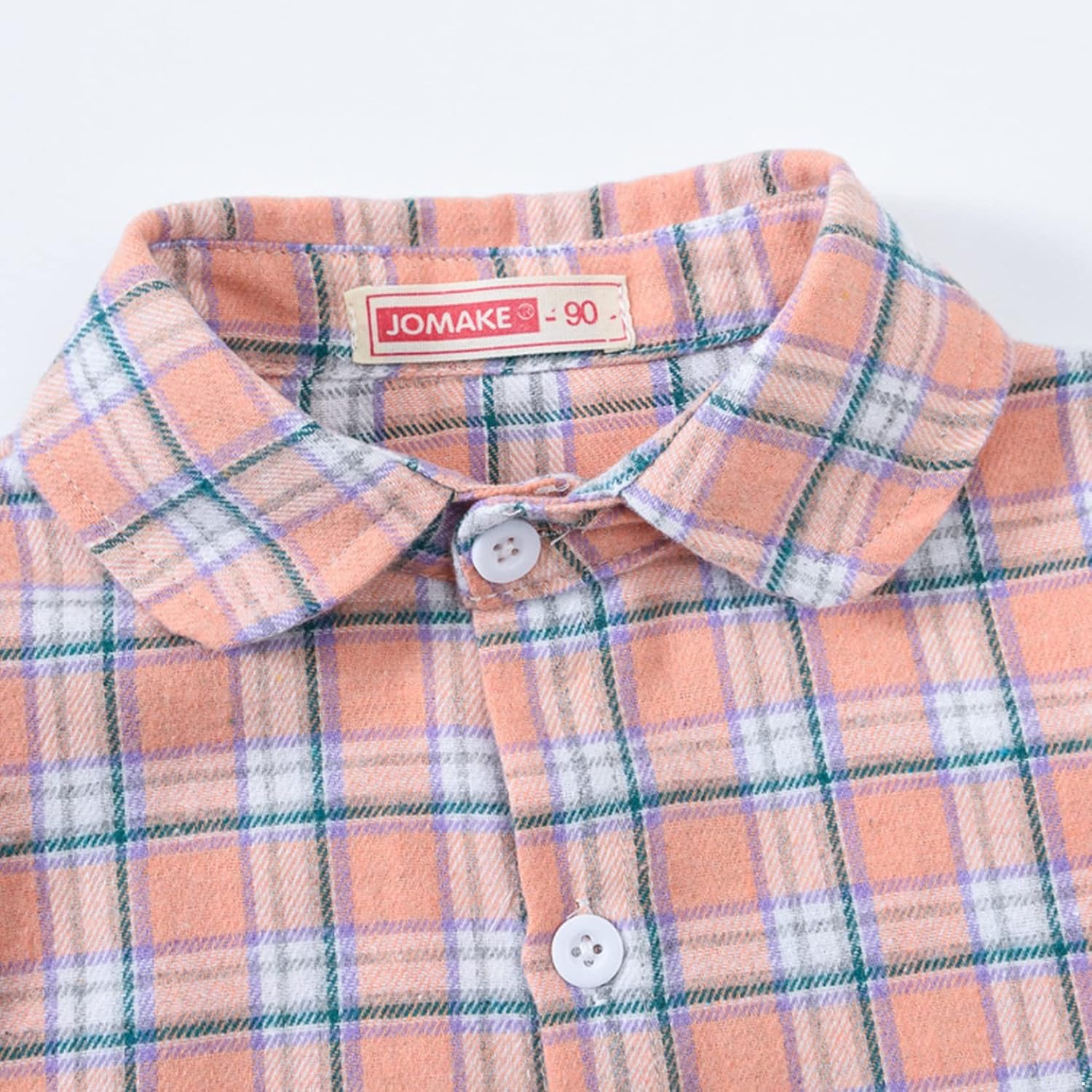 Loyan Toddler Long Sleeve Plaid Shirt Baby Girls Casual Button Down Roll Up Sleeve Checks Top Blouse Fall Cardigan