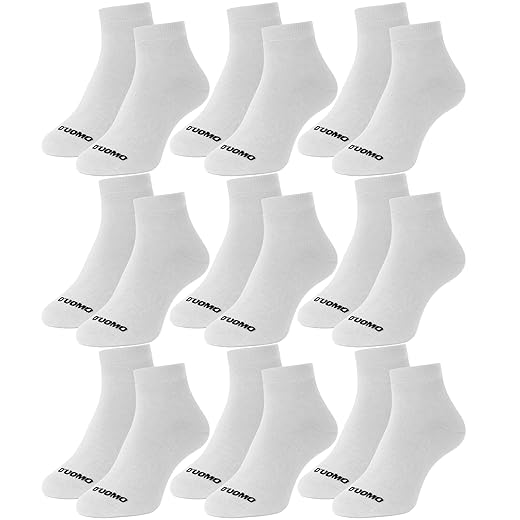 Kit 9 Pares Meia Masculino Cano Médio Punho Canelado Corrida Academia Algodão Premium Duomo