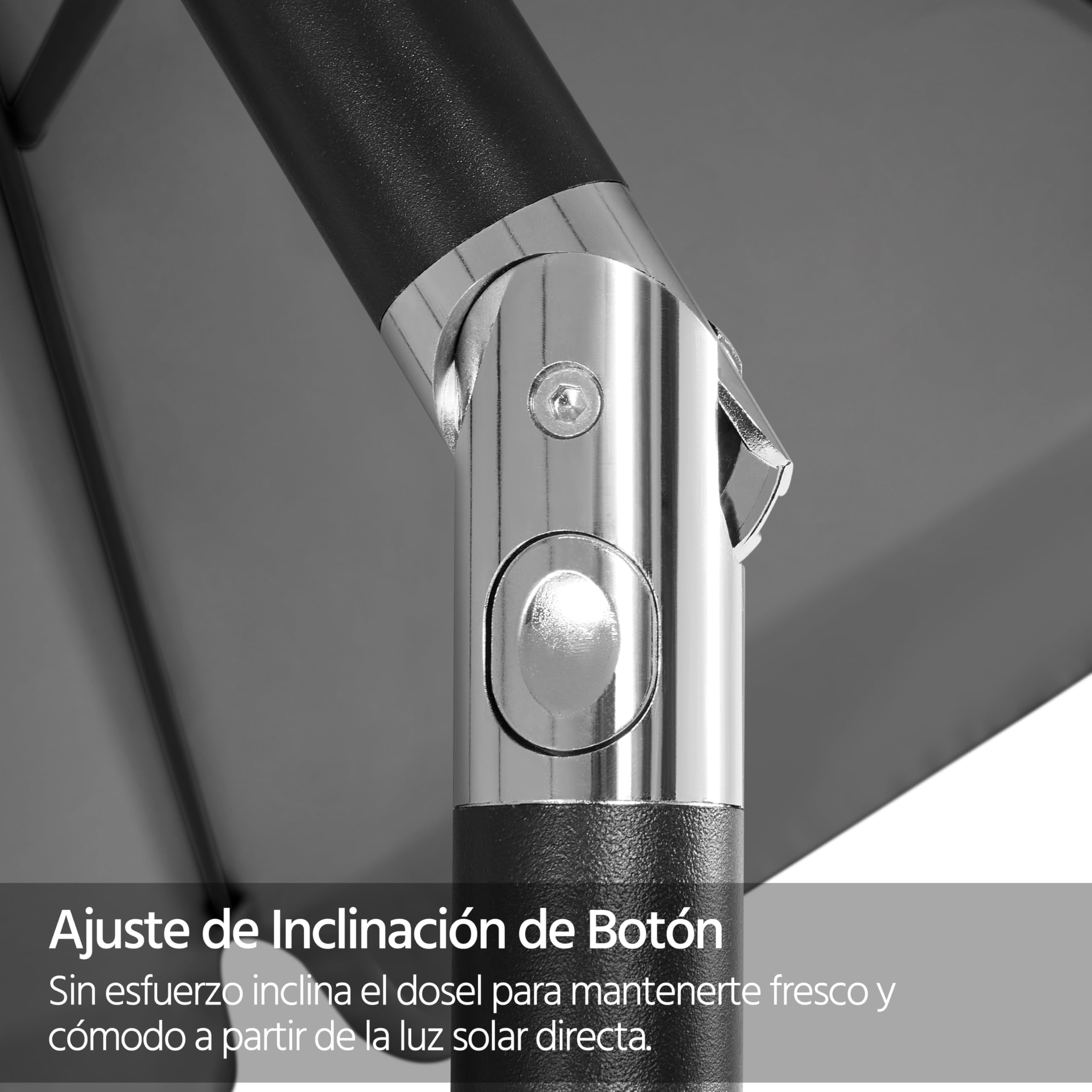 Yaheetech Sombrilla de Jardín Playa 267,5x240 cm con 8 Costillas Función de Inclinación y Manivela