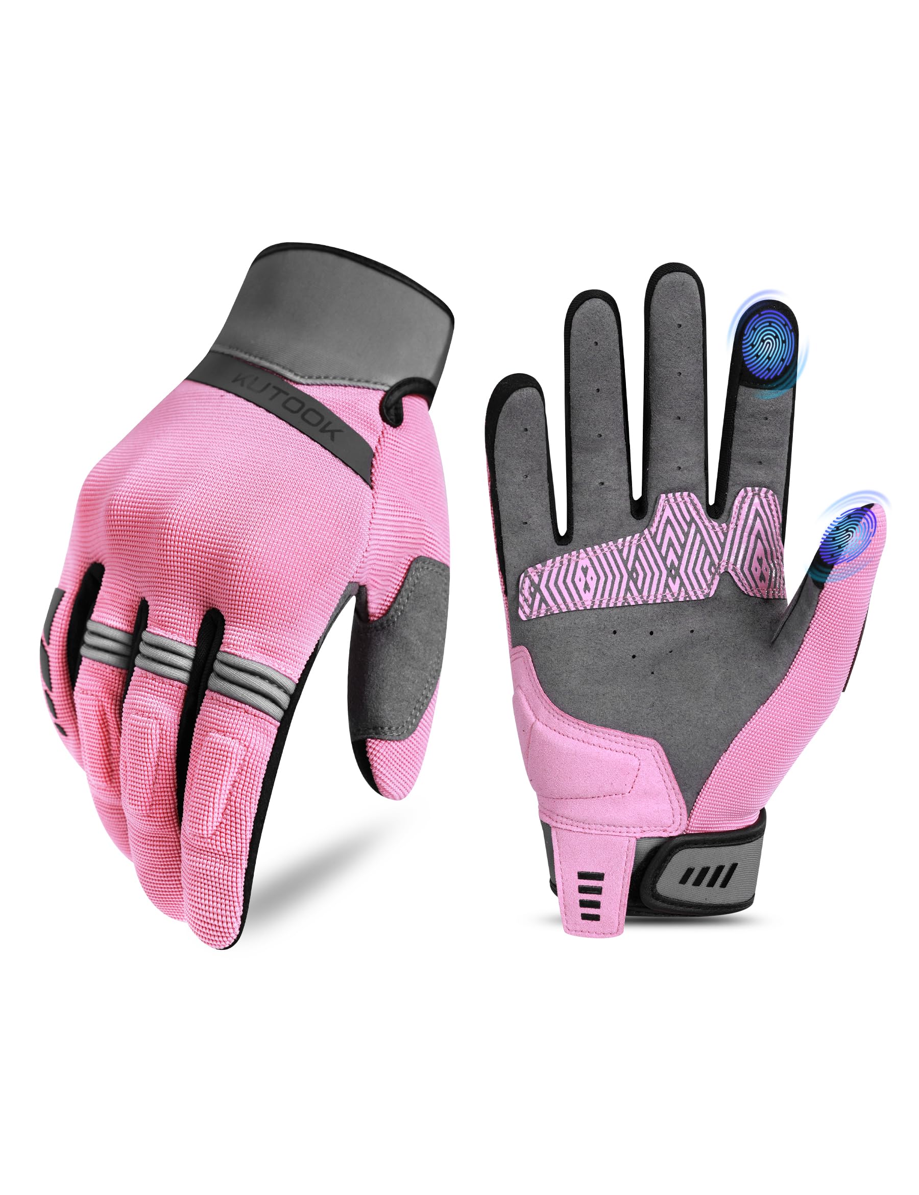 KUTOOK Motorcycle Gloves for Men Women Breathable Slip Resistant Cycling Hiking Camping Climbing Glove with Touchscreen Fingers