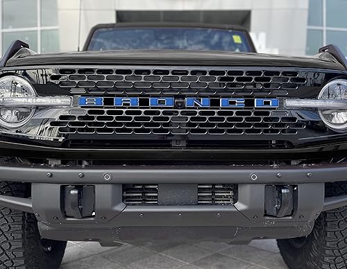 Vista 18 de Superposiciones de letras de rejilla - Compatible con Bronco SUV 2021-2024 - Plástico negro - Nuevo - Ajuste superficial - Ford Bronco