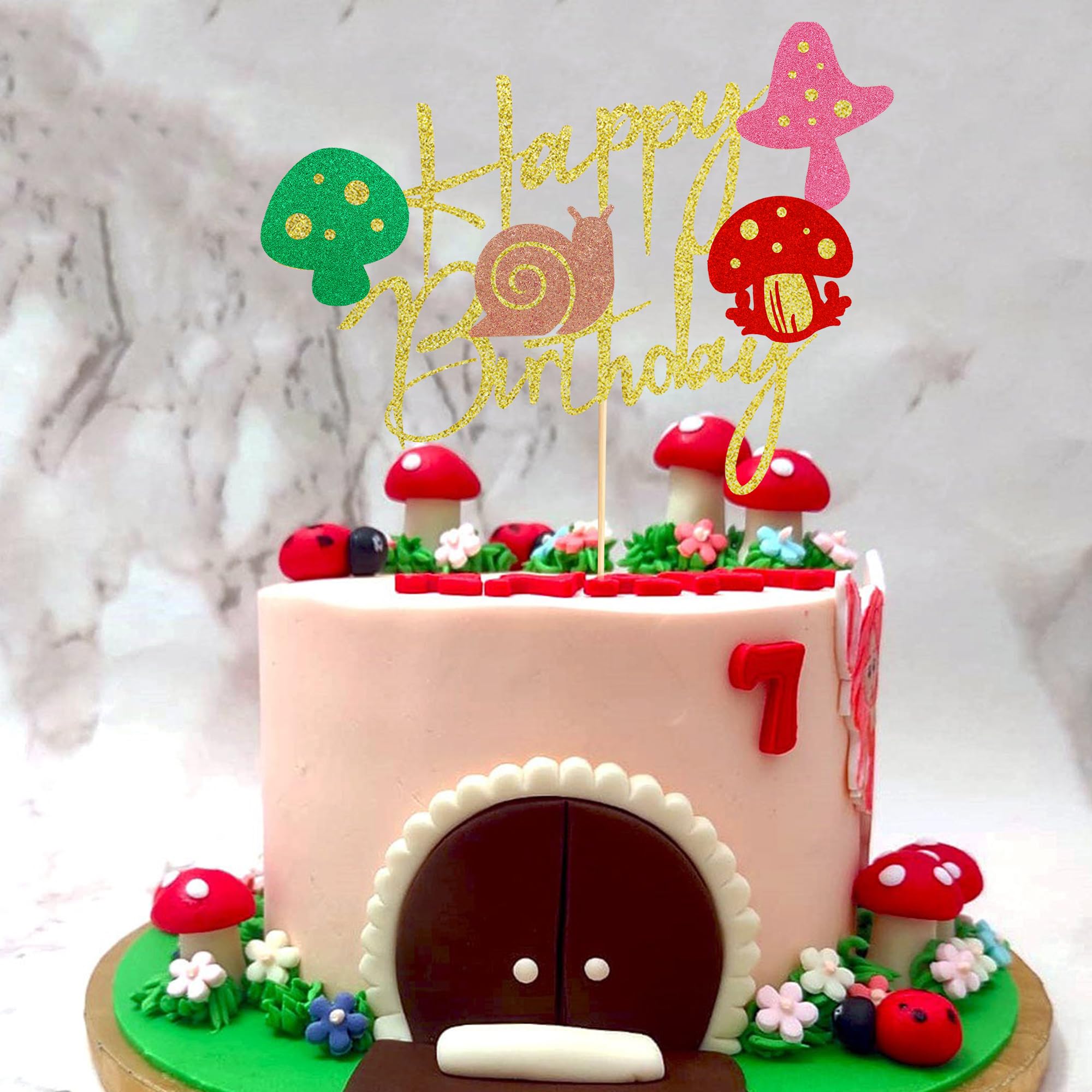 Feen-Kuchenaufsätze Set | Mit Pilzhaus, Blumen & Schmetterlingen | Für Geburtstag & Party