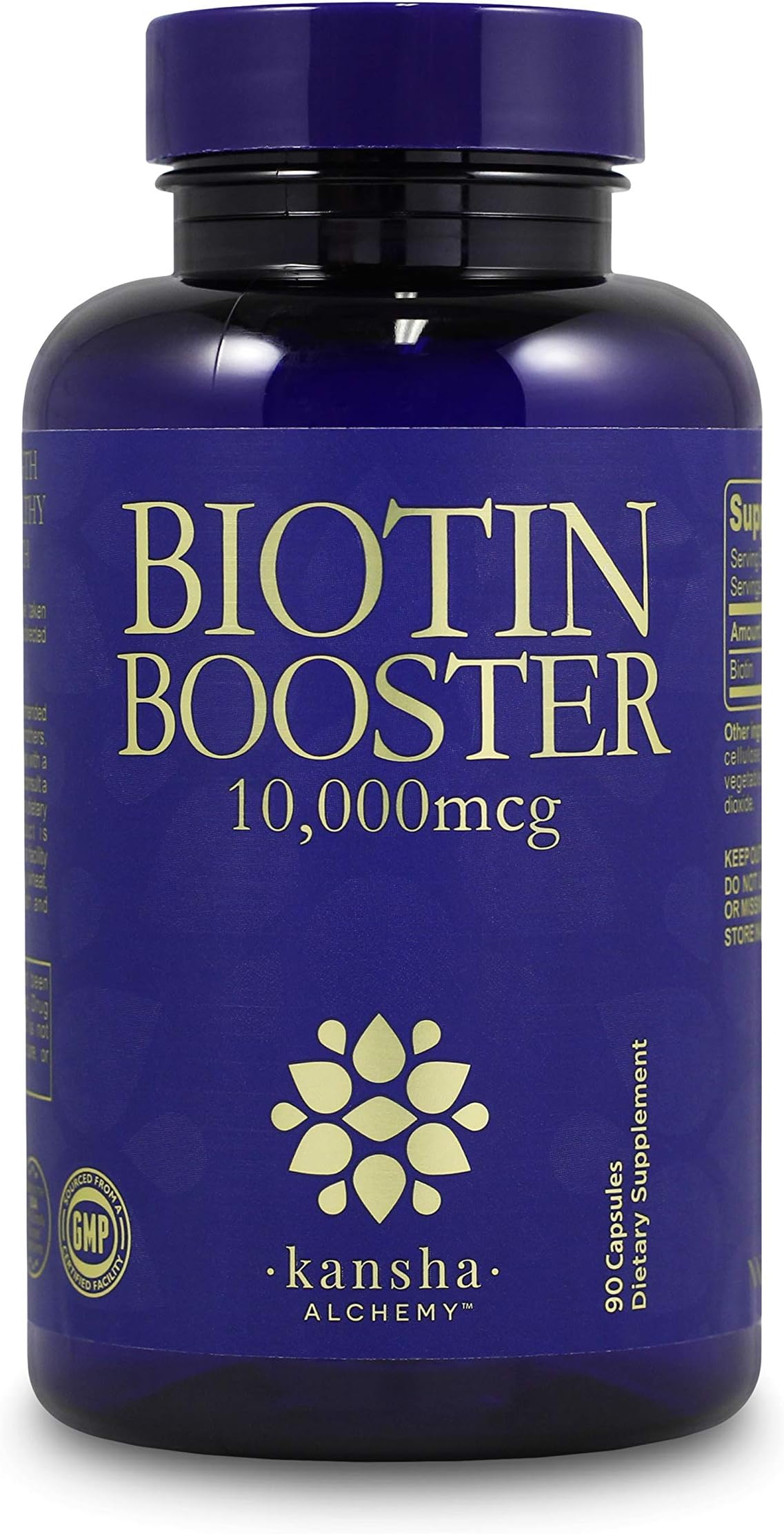Biotin 10,000 mcg Hair Growth Booster Vitamins for Longer, Stronger, Healthier Hair & Nail, 90 Caps (3-Month Supply)