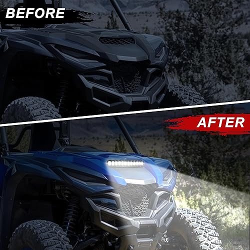 Miniatura 3 de SAUTVS Luz de capó para Yamaha RMAX 1000, luz LED para capó con lámparas estroboscópicas ámbar azul compatible con Yamaha Wolverine RMAX2 RMAX4 1000