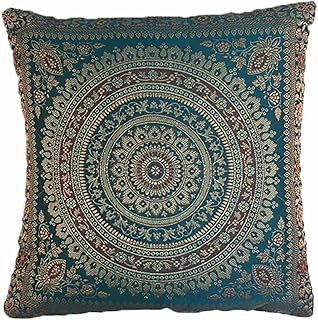 GANESHAM HANDICRAFTS - indyjski dekoracyjny projektant jedwab brokat banarsi etniczna sofa poszewka na poduszkę hippisowski pokój dekoracja samochodu poduszka ozdobna poszewki na poduszkę