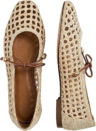 FairyMo Women's Mesh Lace-Up Ballet Flats: Durable and Stylish