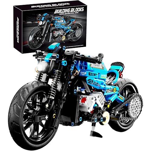 Techno-Mechanical Motorcycle Building Blocks Set, STEM Education Learning Toys, Creative DIY Racing Blocks, Collectible Models, Surprise Gift for Children 8-14 Years Old 469 Pcs