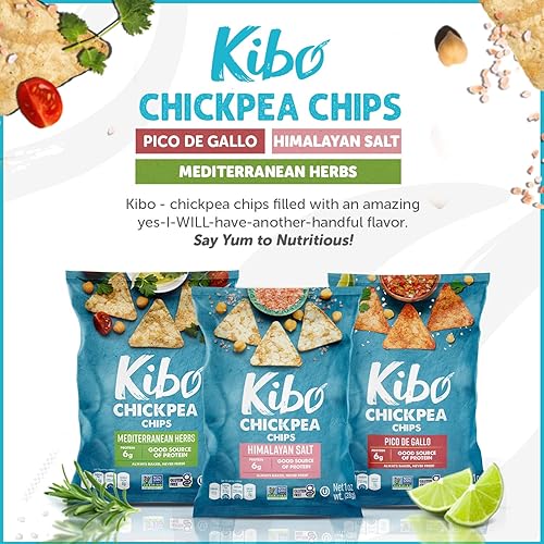 Miniatura 5 de Kibo - Papas fritas de garbanzos, con alto contenido de proteínasfibra, a base de plantas, certificado sin gluten ni OMG, vegano, kosher, paquete