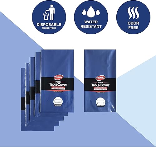 Miniatura 3 de Neatiffy Paquete de 6 manteles rectangulares de plástico de 54 x 108 pulgadas, para picnic, campamento, fiesta, banquete, desechables,