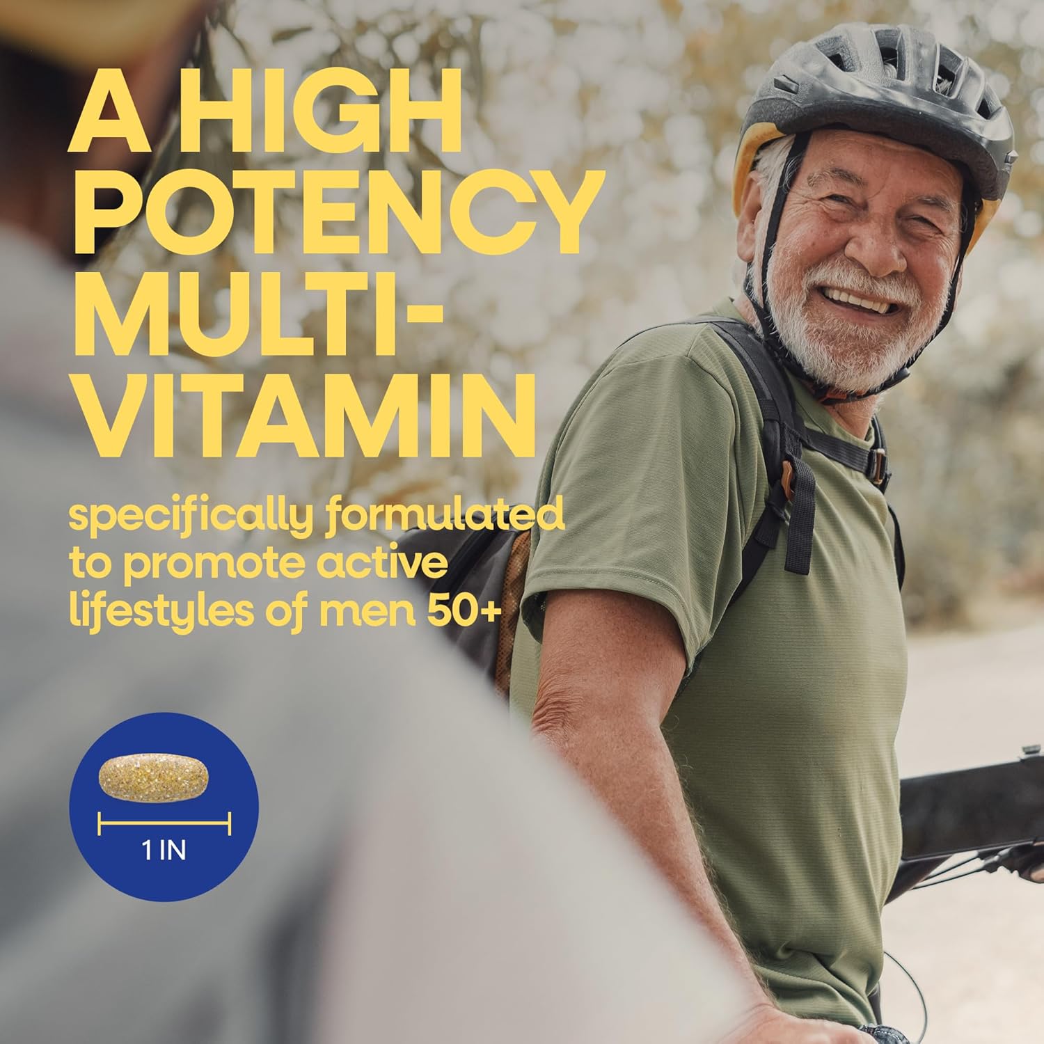 Nature's Way Alive! Ultra Potency Multivitamin for Men 50 Plus, Complete High Potency Formula with Vitamin D3, C, E, Methyl B12, Supports Cellular Energy, Heart, Brain, and Eye Health,* 60 Tablets