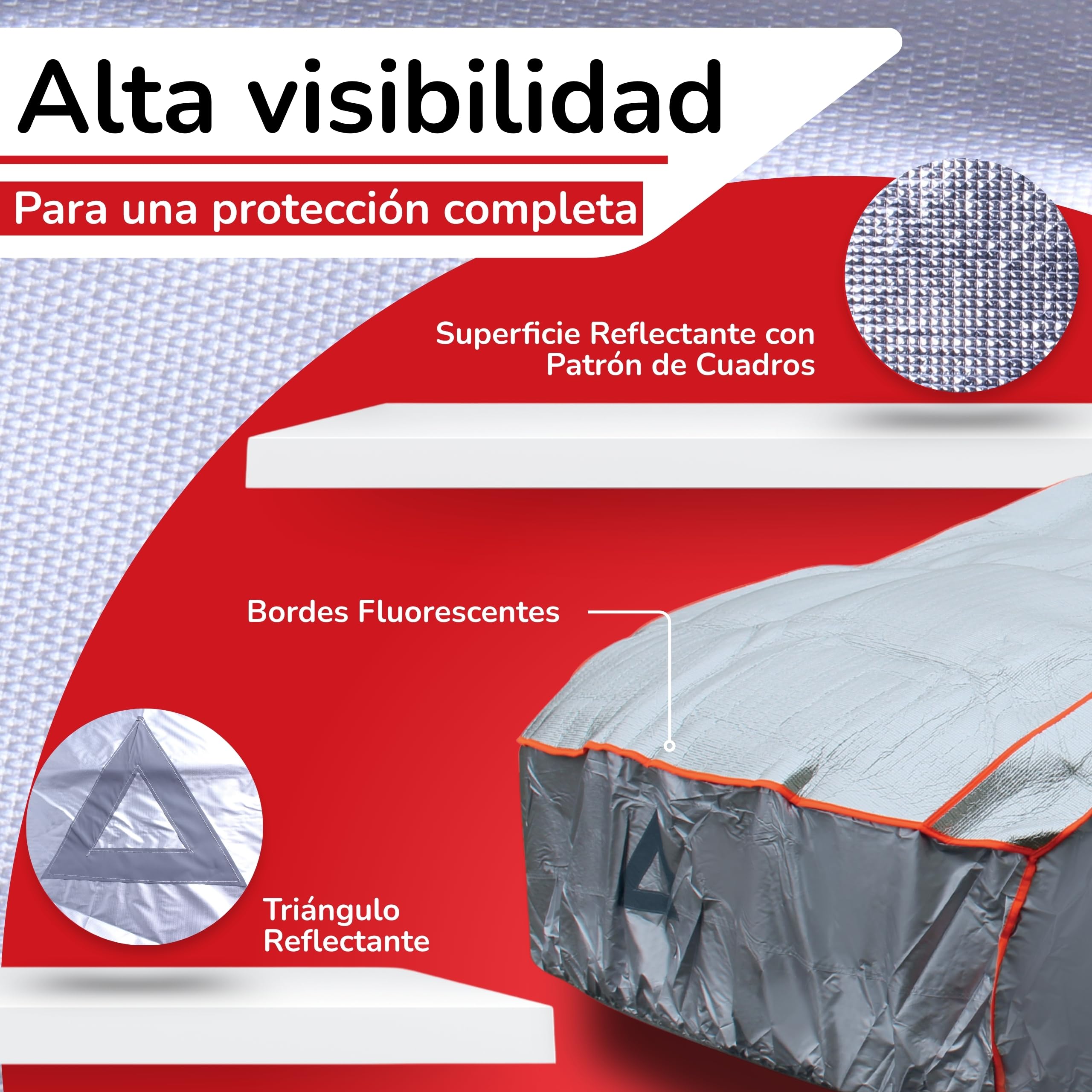 Brico Chic Funda antigranizo para Coche, 480 x 178 x 119 cm, Funda Protectora para Coche y SUV, Anti Granizo, Anti UV, Impermeable, Resistente, Exterior, 4 Estaciones, Talla L