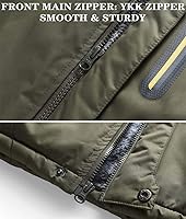 Vista 5 de HOW'ON - Chaqueta de invierno con capucha y forro polar, resistente al viento, impermeable, abrigo para montaña