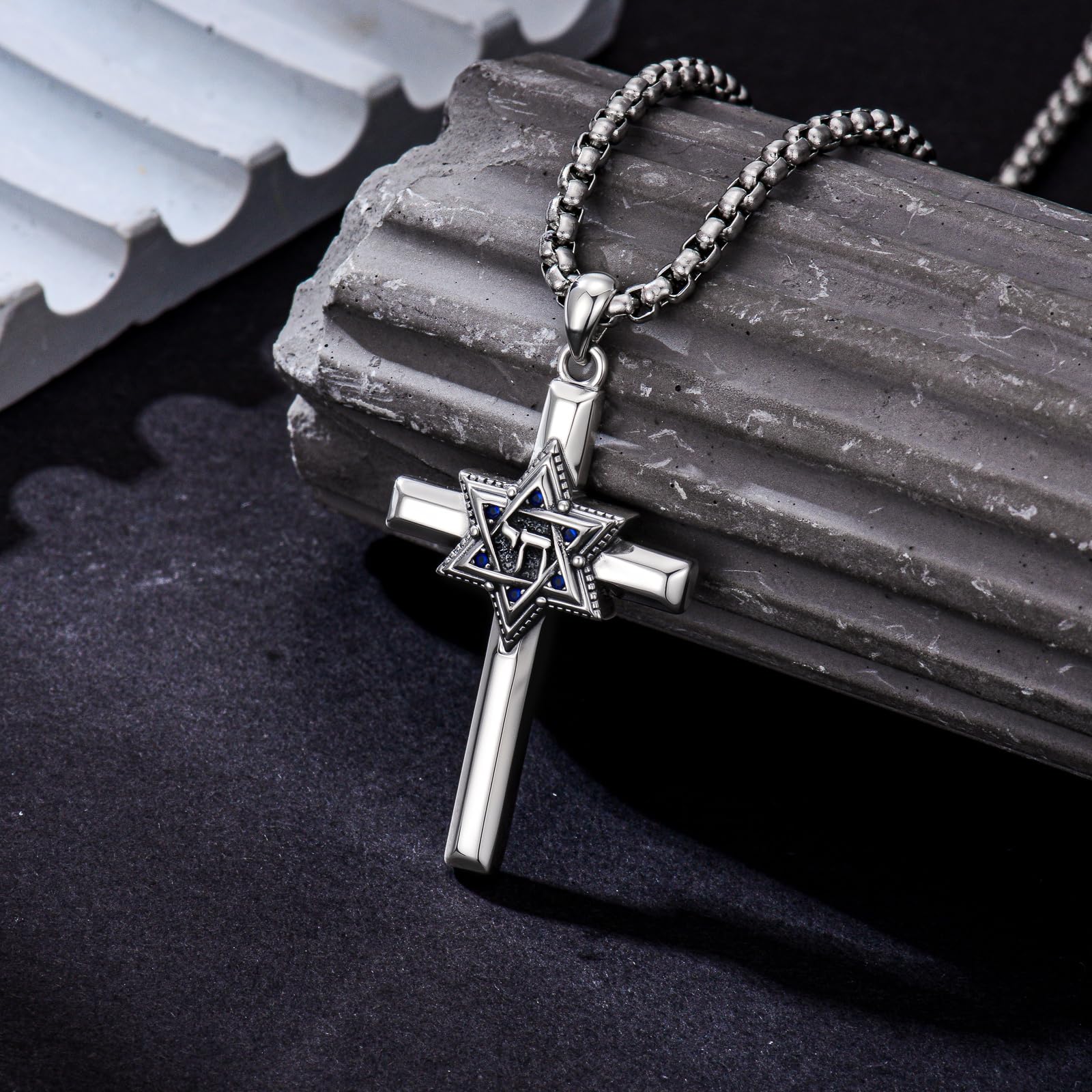 Kreuzkette für Damen und Herren 925 Sterling Silber Kreuz Anhänger Halskette Geburtstag Christlich Religiöse Schmuck Geschenke