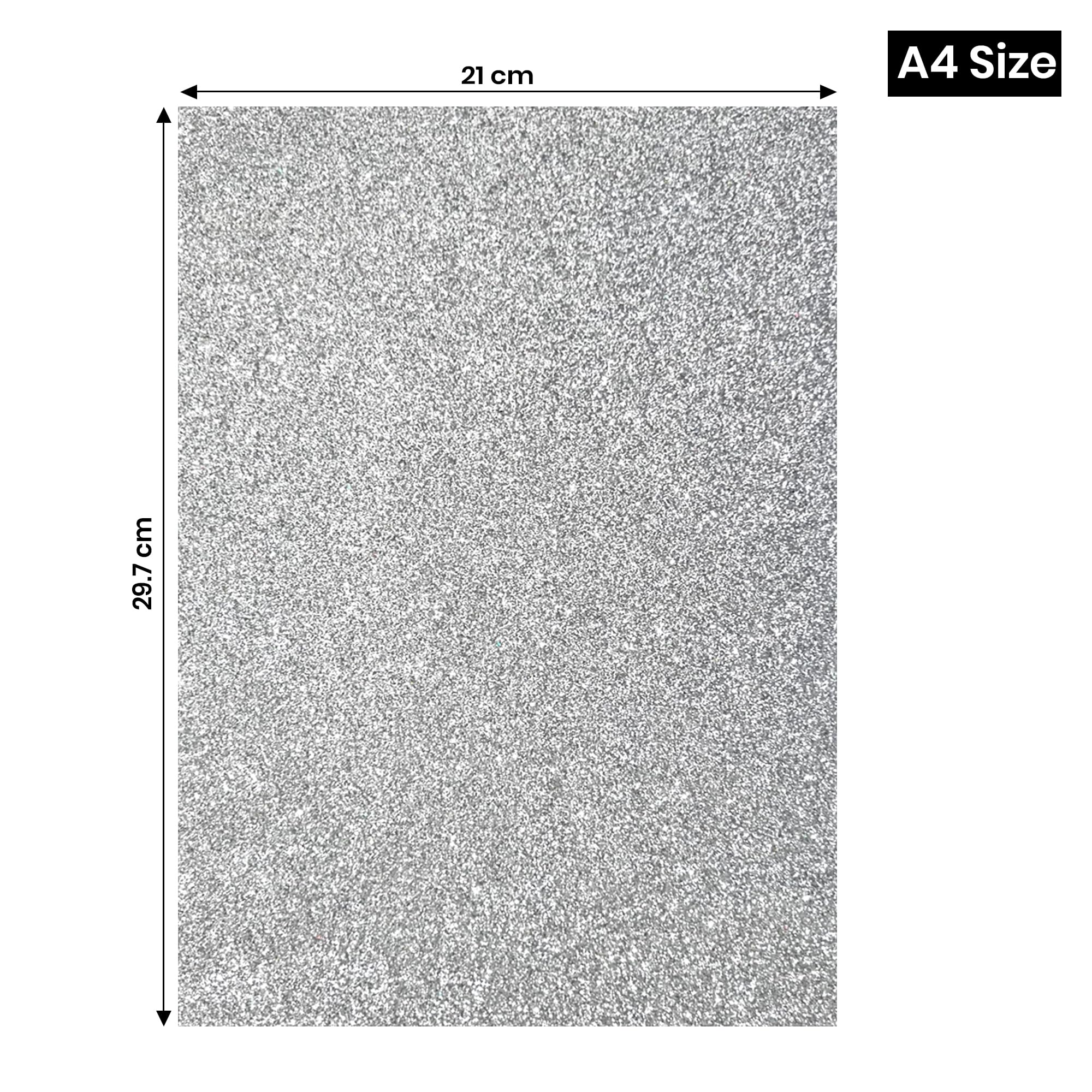 Paraspapermart A4 Size Glitter Foam Sheets, Silver Colour, Pack of 10 Sheets- for Art & Craft, Decoration, Gift Wrapping, Scrapbooking etc 2