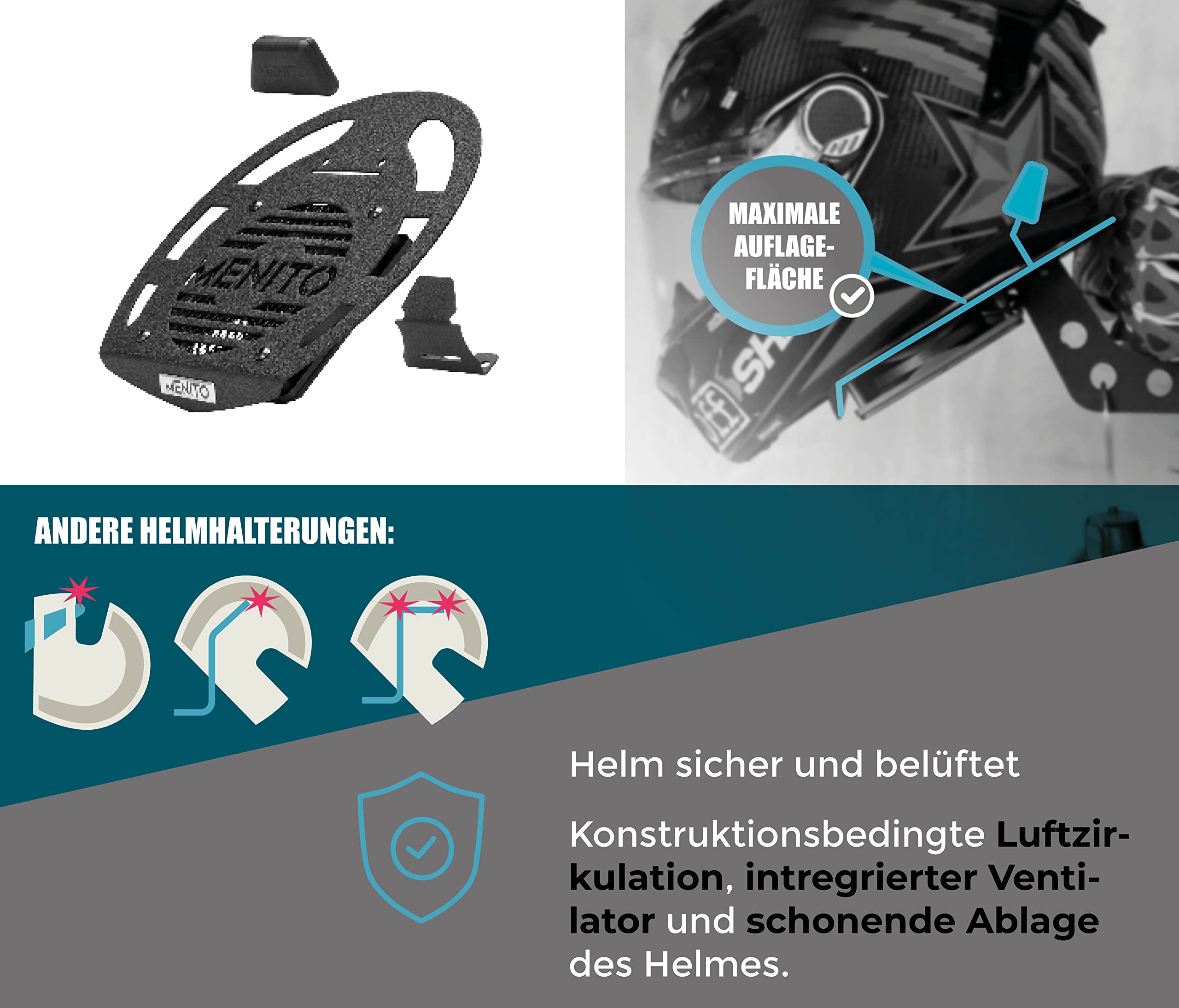 Support de casque de qualité supérieure - Support pour casque - Porte-manteau pour vêtements de moto