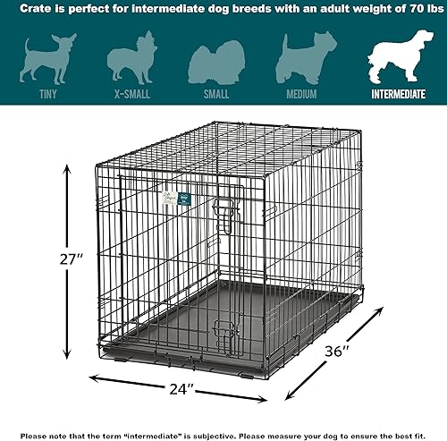Miniatura 8 de Jaula resistente de metal Midwest para perro jaula con una y doble puerta con panel divisor la superficie es antideslizante y a prueba de derrames