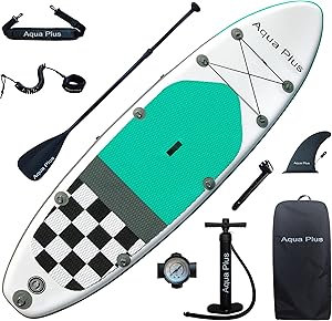 Aqua Plus 6" Thick Inflatable SUP with ISUP Travel Backpack