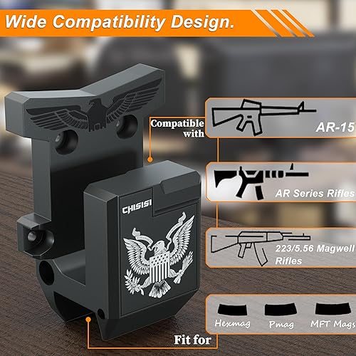 Miniatura 3 de Chisisi AR Wall Mount with Mag Holder, 2235.56 Rifle Rack Mount Can Be Mounted Horizontal or Vertical, AR-15 Wall Hanger Strongly withstands 350Lbs