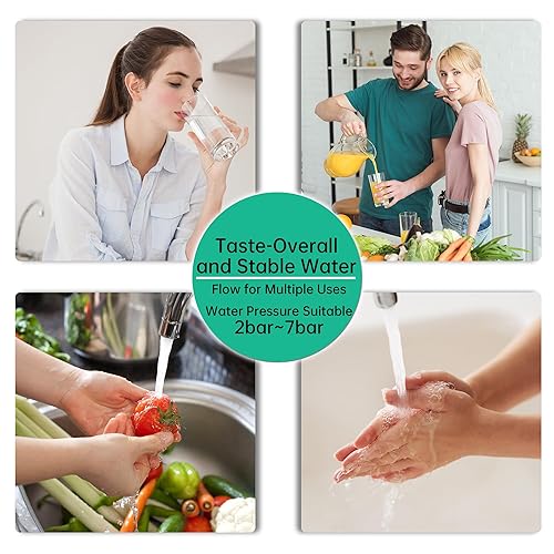 Miniatura 6 de Sistema de filtro de agua de ósmosis inversa, 75GPD 6 etapas debajo del fregadero ósmosis inversa RO Beber Home Sistema de filtro de agua