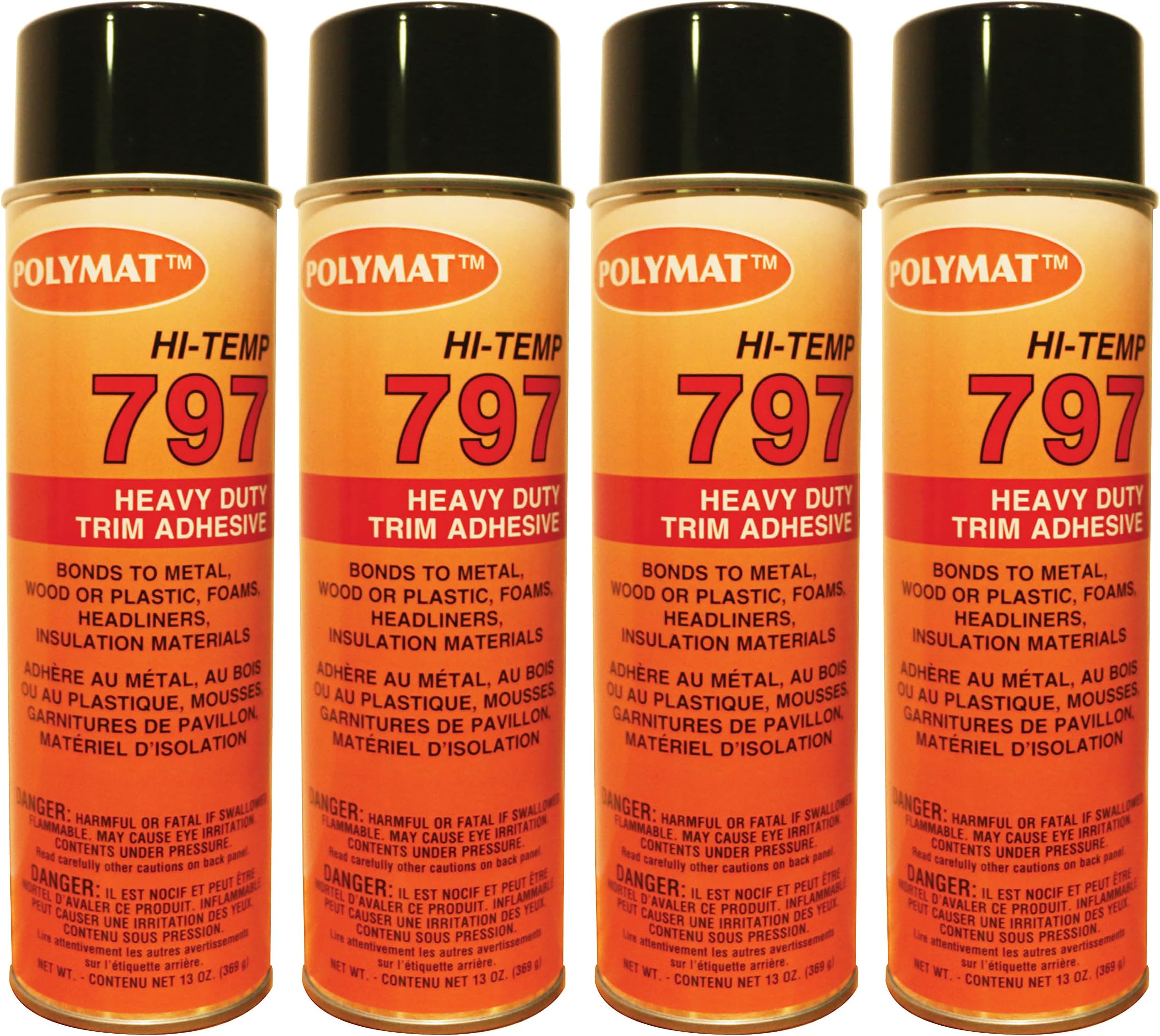 QTY4 Polymat 797 Hi-Temp Spray Adhesive auto Headliner Dash trunkliner 160F Glue
