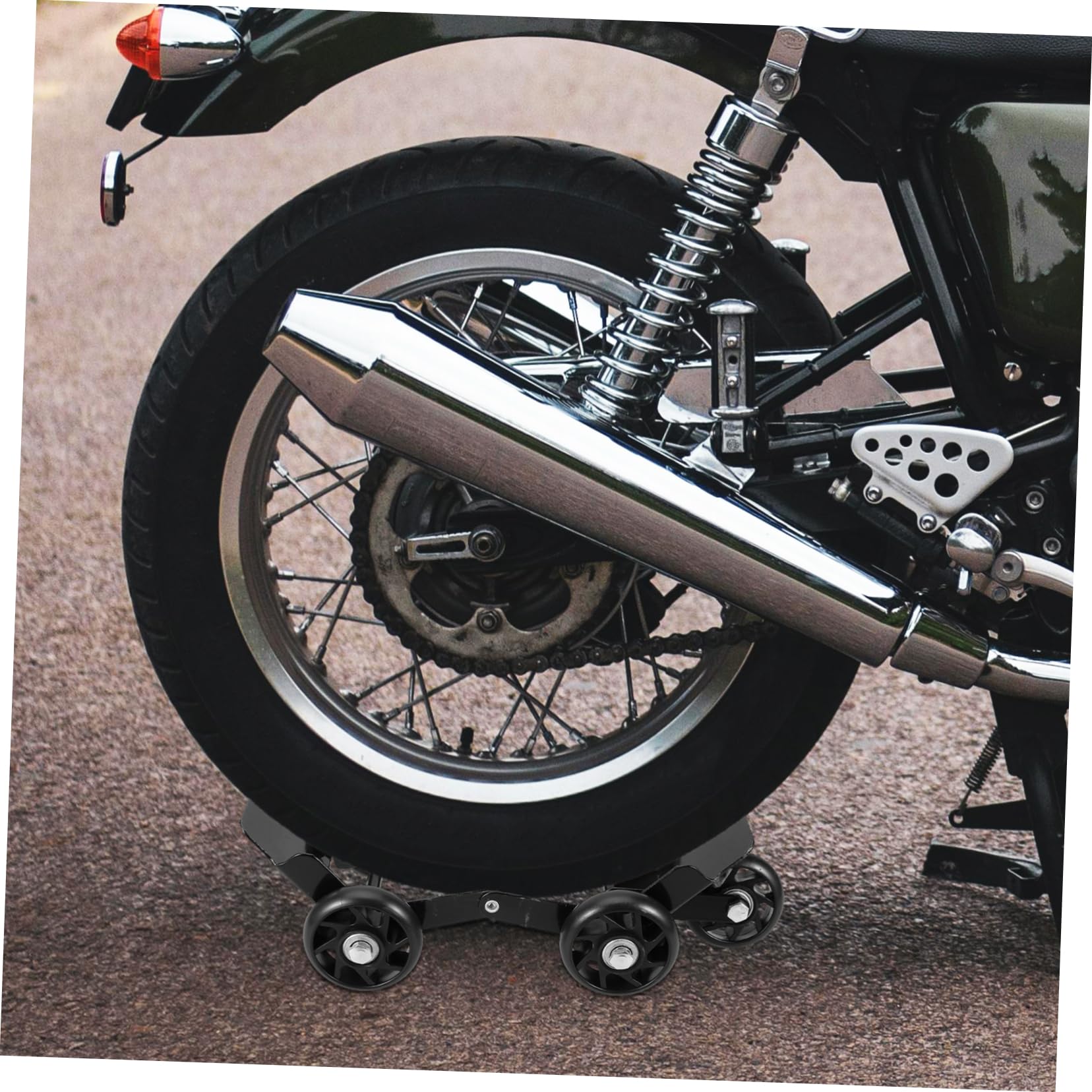 MAGICLULU Notfall Reifenroller Motorrad Und Elektrodreirad Robuster Metall Und Kunststoffwagen Transporthilfe Bei Reifenpanne Universell Sichere Fahrhilfe