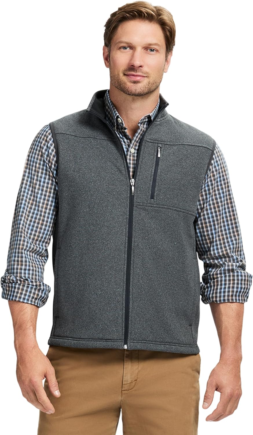IZOD Men's Advantage Performance Full Zip Sweater Fleece Vest