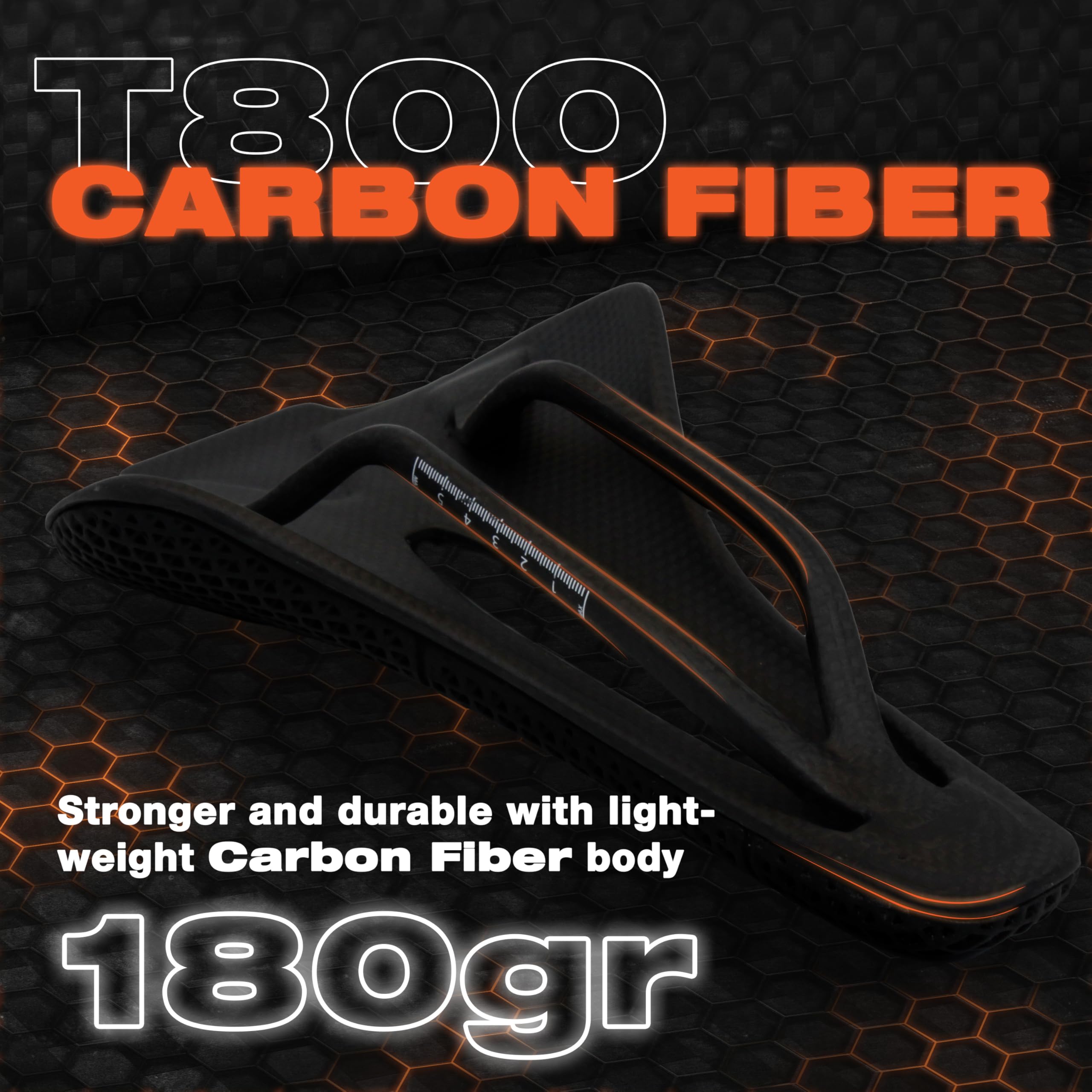 IMPALAPRO Sillín de Carbono Impreso en 3D Ultraligero 250x140mm — Sillín 3D T800 Firmeza Alta - Sillín Bicicleta Carbono con Hueco Ergonómico Transpirable — Raíles Ovalados 7x9mm