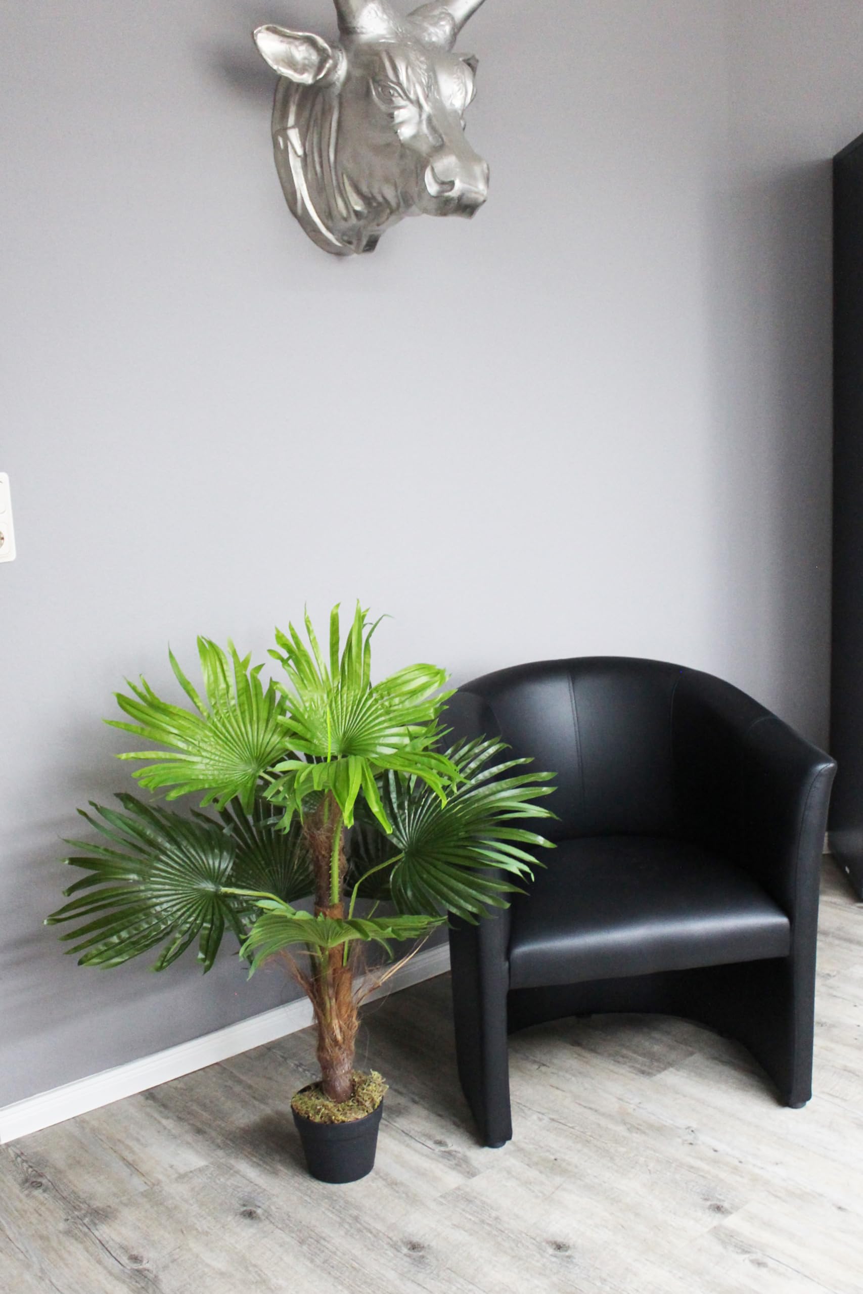 Palmier Artificiel 90 cm 9 Feuilles Plante Tropicale décorative en Pot