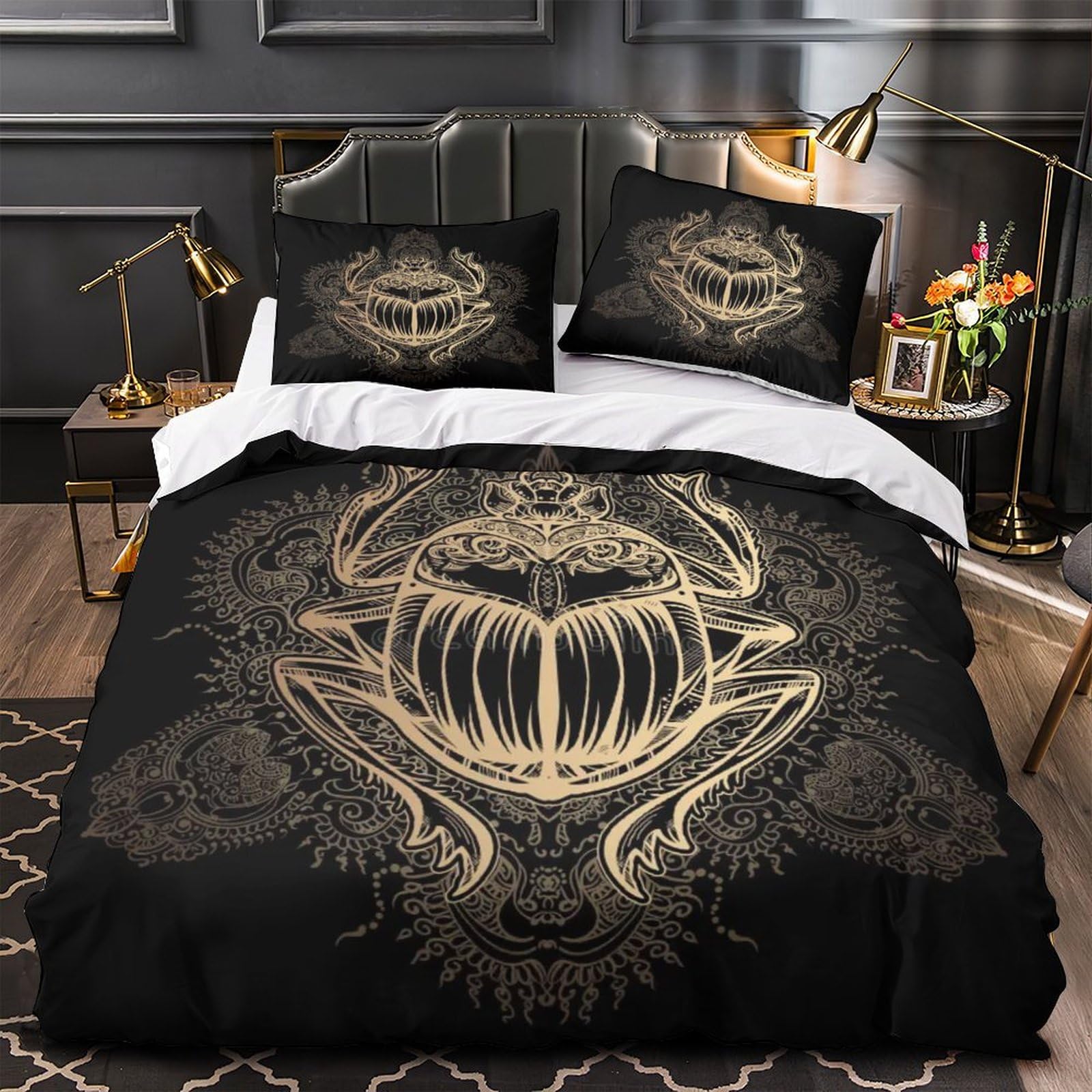 MXRMXR Insect Duvet Cover Bedding Set, 3D Comforter Cover with Pillowcases, for Soft Microfiber Quilt Cover with Zipper Closure 3 Piece Set Super King（260x220cm）