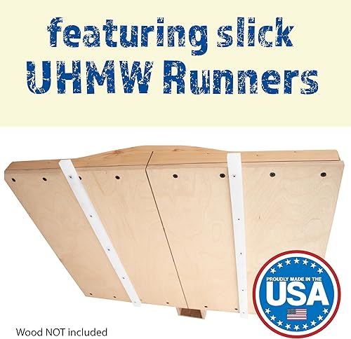 Miniatura 4 de Fulton Kit de trineo de corte transversal de sierra de mesa DIY con 2 barras de inglete UHMW, 2 pistas de aluminio, 1 perilla y 1 perno junto con