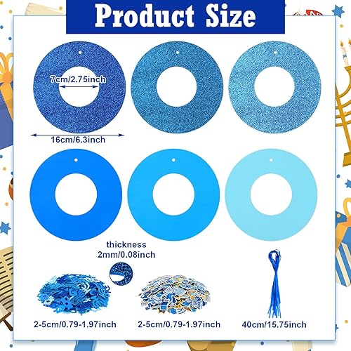 Miniatura 2 de Juego de 448 calcomanías de espuma de Hanukkah, decoraciones de corona de Januka, velas autoadhesivas con purpurina para menorás, velas hexagonales