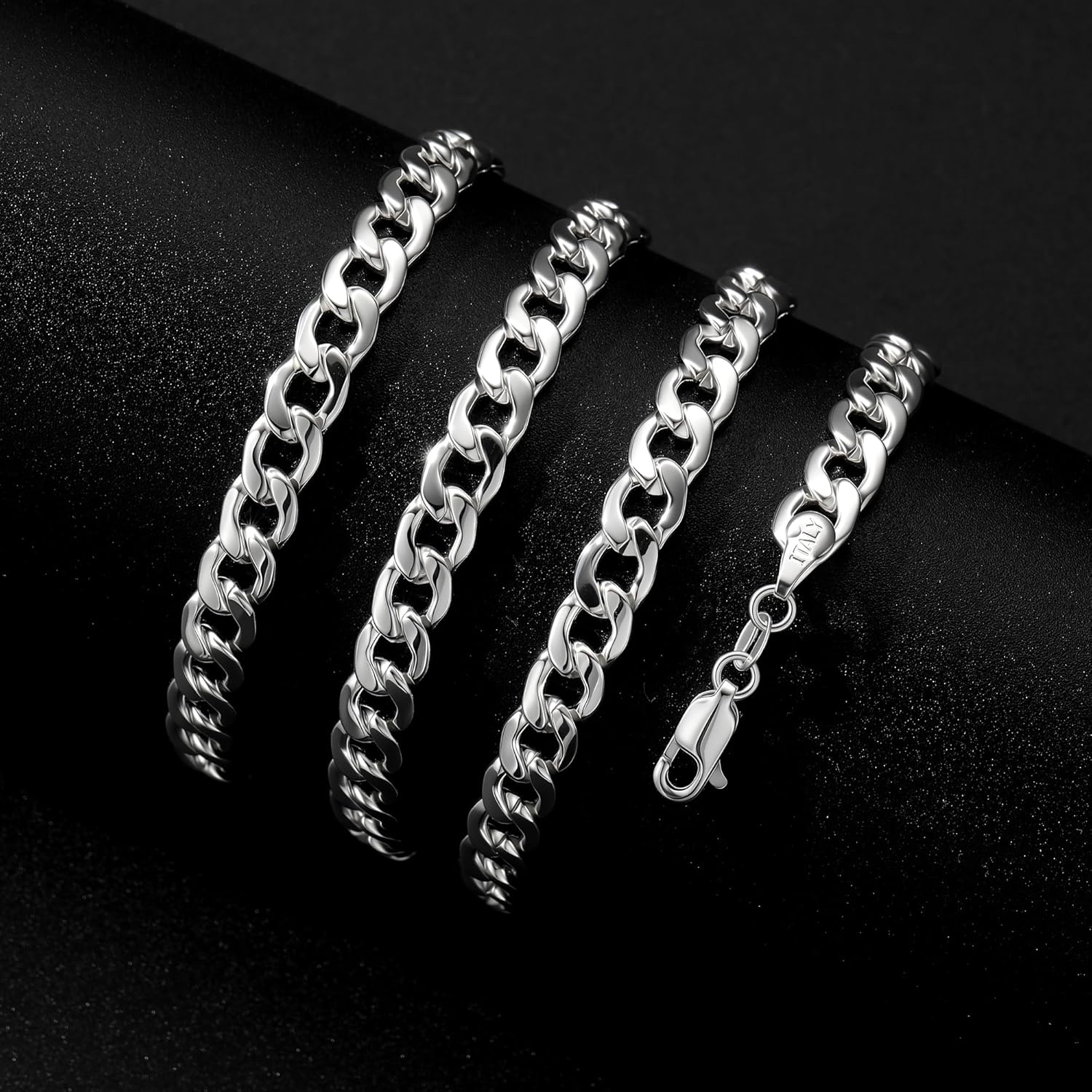 Cuban Link Chain for Men, 925 Sterling Silver Over 6mm/7mm Chunky Cuban Chain Diamond Cut Silver Necklace Chains Gifts for Men Father Boyfriends - Image 6