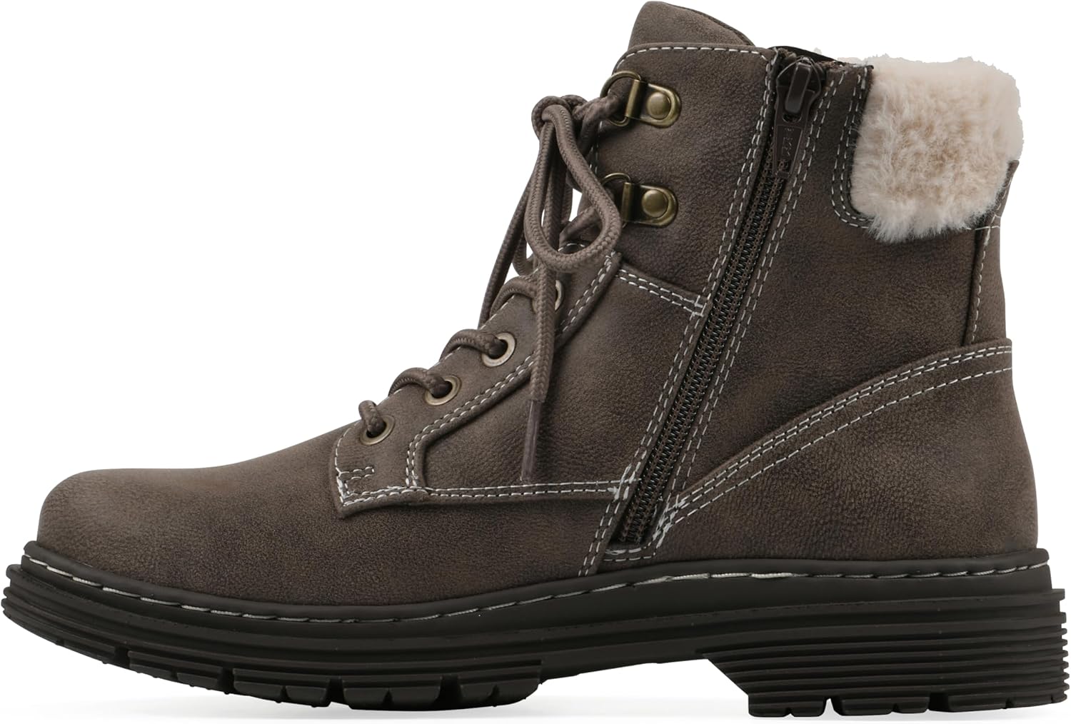 CLIFFS BY WHITE MOUNTAIN Women's Powell Cushioned Lace-Up City Hiker Ankle Bootie