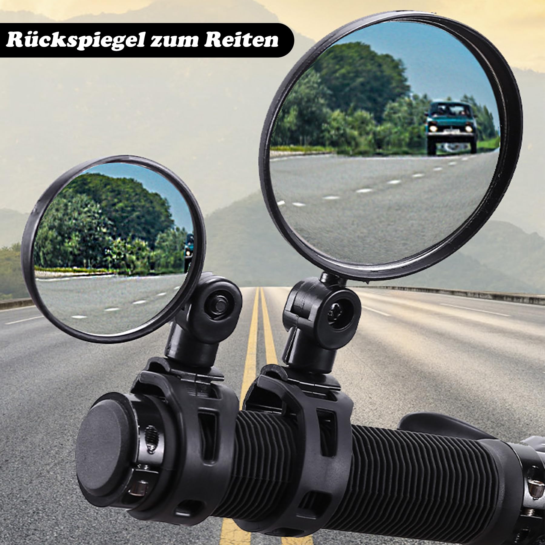 Specchietto Retrovisore Bici Regolabile 360° - Per Mountain Bike, Bici Da Strada Ed E-Bike | Doppio Pezzi - Foto 6